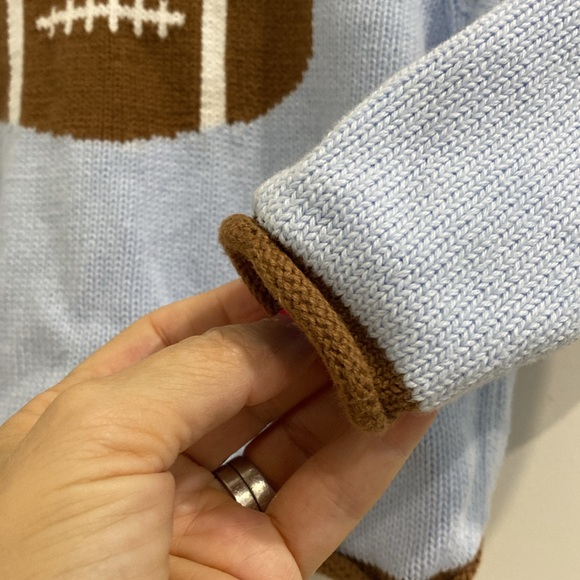 Zubels Football Cotton Knit Handmade Sweater Zub24 |Size 18 mth - Picture 5 of 10